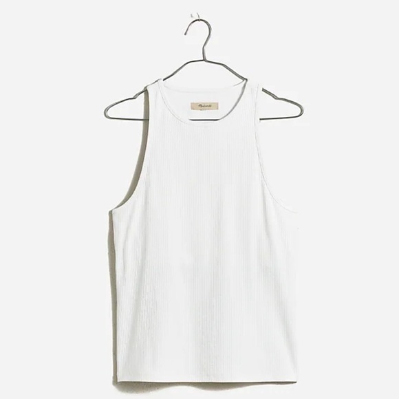 Madewell eyelet white Highneck Tank in Sleekhold - Picture 1 of 2